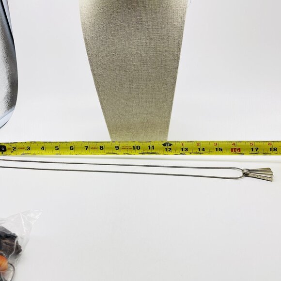 Pendant Necklace Silver Tone Triple Wedge Modernist Classic Career Geometric - Picture 7 of 8